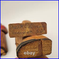 Axel M Peterson Vintage Folk Art Wood Carvings Couple Swedish Dress Geneva IL 7