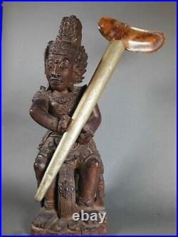 Balineses Demon Keris Holder Vintage Excellent Carving 17.5 Inches