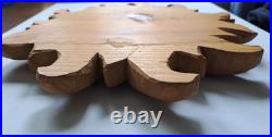 Barry Leader Hand Carved Wood Folk Art SUN Face Signed Vintage 1980s Carving