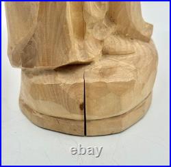 Beautiful Large Vintage Madonna and Child Wood Carving 18H 7 W