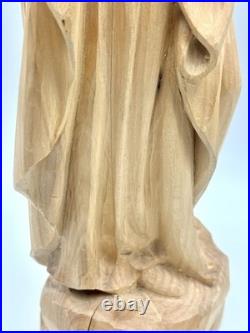 Beautiful Large Vintage Madonna and Child Wood Carving 18H 7 W
