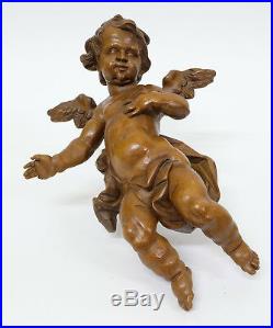 Beautiful Vintage Antique Carved Wood Sculpture of an Angel