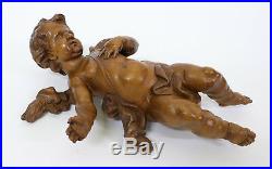 Beautiful Vintage Antique Carved Wood Sculpture of an Angel