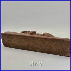 Beautiful Vintage Hand Carved Lion Folk Art Large 18 Wood Mahogany Sculpture