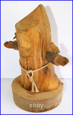 Ben Ortega 1923-1998 Vintage Wood Carving Signed Saint Francis Folk Art New Mex