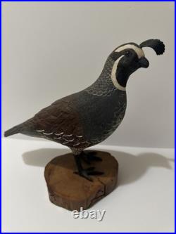 Bird Wood Sculpture Painting John R Fairfield California Famous Vintage 1984