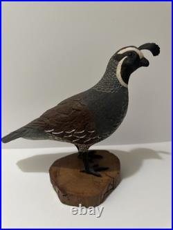 Bird Wood Sculpture Painting John R Fairfield California Famous Vintage 1984