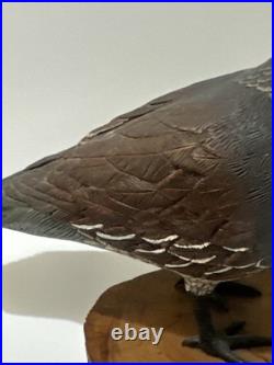 Bird Wood Sculpture Painting John R Fairfield California Famous Vintage 1984