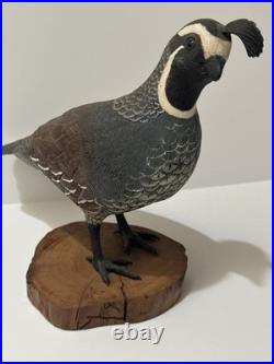 Bird Wood Sculpture Painting John R Fairfield California Famous Vintage 1984