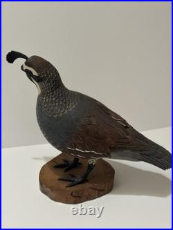 Bird Wood Sculpture Painting John R Fairfield California Famous Vintage 1984