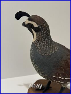 Bird Wood Sculpture Painting John R Fairfield California Famous Vintage 1984