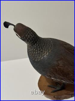Bird Wood Sculpture Painting John R Fairfield California Famous Vintage 1984