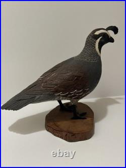 Bird Wood Sculpture Painting John R Fairfield California Famous Vintage 1984