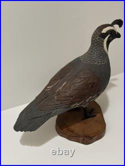 Bird Wood Sculpture Painting John R Fairfield California Famous Vintage 1984