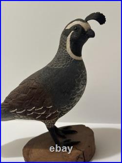 Bird Wood Sculpture Painting John R Fairfield California Famous Vintage 1984