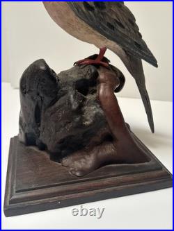 Bird Wood Sculpture Painting John R Fairfield California Famous Vintage 1985