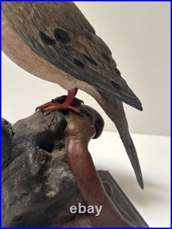 Bird Wood Sculpture Painting John R Fairfield California Famous Vintage 1985