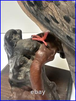 Bird Wood Sculpture Painting John R Fairfield California Famous Vintage 1985