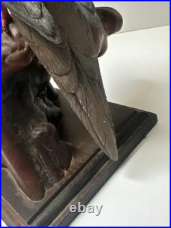 Bird Wood Sculpture Painting John R Fairfield California Famous Vintage 1985