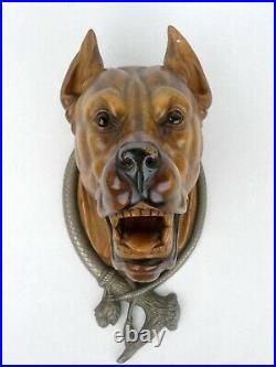 Black Forest Fabulous Hand Carved Sculptur Dog Head