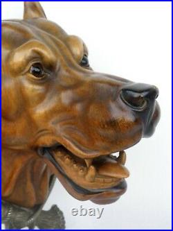 Black Forest Fabulous Hand Carved Sculptur Dog Head