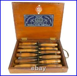Boxed Set Of 12 J B Addis Vintage Wood Carving Chisels And Gouges 129