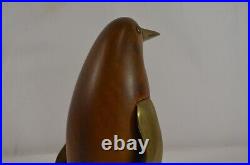 Brass and Wood Penguin Sculpture Frederick Cooper MCM Art Figurine Bird Vtg 11
