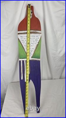 Brian Andreas Folk Wood Sculpture Story People Deep Roots Vintage Wall Art