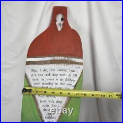 Brian Andreas Folk Wood Sculpture Story People Deep Roots Vintage Wall Art
