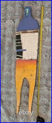 Brian Andreas Story People Vintage 2005 Signed Wood Sculpture Crayon Pirate Rare