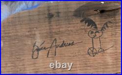 Brian Andreas Story People Vintage 2005 Signed Wood Sculpture Crayon Pirate Rare