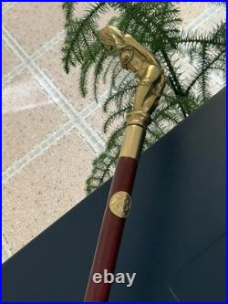 Bronze Lady Sculpture Walking Stick Cane Wood Design Handle Statue Woman Signed