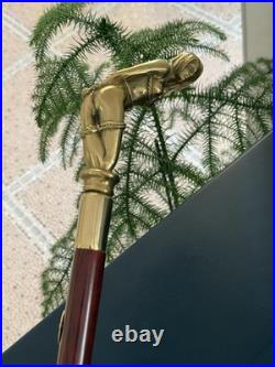 Bronze Lady Sculpture Walking Stick Cane Wood Design Handle Statue Woman Signed Bronze Lady Sculpture Walking Stick Cane Wood Design Handle Statue Woman Signed