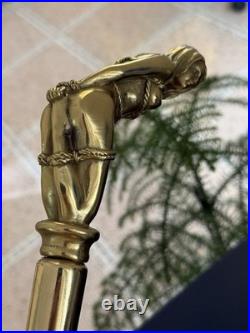 Bronze Lady Sculpture Walking Stick Cane Wood Design Handle Statue Woman Signed