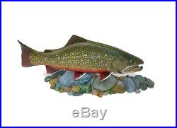 Brook Trout Wood Fish Carving Flyfishing Art Sculpture Rod Reel Lure Spear Ice