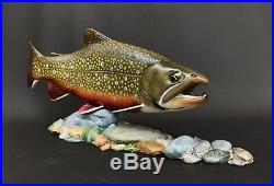 Brook Trout Wood Fish Carving Flyfishing Art Sculpture Rod Reel Lure Spear Ice