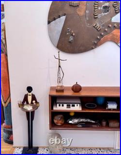 Brutalist Studio Metal Brass Wood Unicycle Sculpture Vtg Burlini Mcm Jere Art