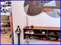 Brutalist Studio Metal Brass Wood Unicycle Sculpture Vtg Burlini Mcm Jere Art