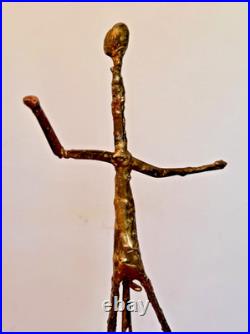 Brutalist Studio Metal Brass Wood Unicycle Sculpture Vtg Burlini Mcm Jere Art