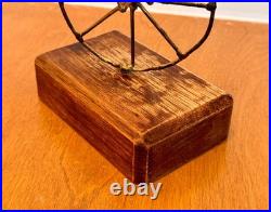 Brutalist Studio Metal Brass Wood Unicycle Sculpture Vtg Burlini Mcm Jere Art