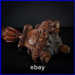 Candlestick Wooden French Church Antique Candle Holder Wood Carving 39