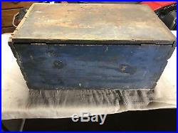 Carpenters Tool Box Chest Trunk Wood Diamond Carving Vintage Antique Industrial