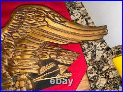 Carved Eagle Wood Carving Folk Art Americana 25 Wide X 8.5 Inches Tall Vintages