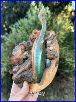 Carving Wood Mounted Rainbow Trout Fish Sculpture Terry Schulz Vintage Original