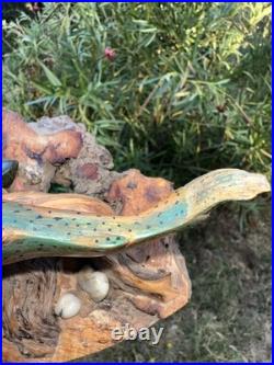 Carving Wood Mounted Rainbow Trout Fish Sculpture Terry Schulz Vintage Original