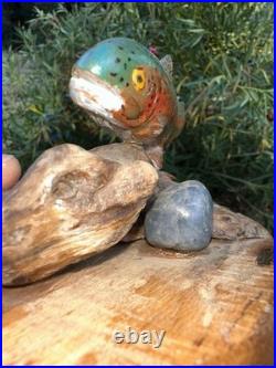 Carving Wood Mounted Rainbow Trout Fish Sculpture Terry Schulz Vintage Original