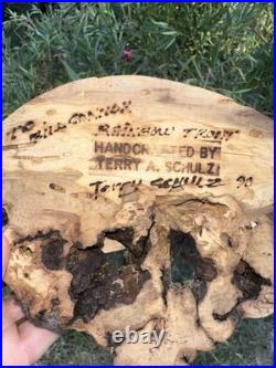 Carving Wood Mounted Rainbow Trout Fish Sculpture Terry Schulz Vintage Original