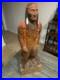 Charles Widmer Carved Wood Native American Man Scout Chief 19 Tall Vintage