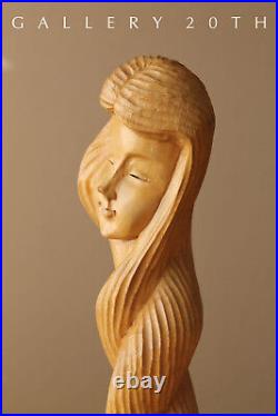 Charming! MID Century Girl Wood Sculpture! Modern Vtg 50's 60's Art Rapunzel