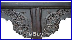 Chinese Vintage Long Tan Rosewood Dragon Carving Altar Console Table cs1495